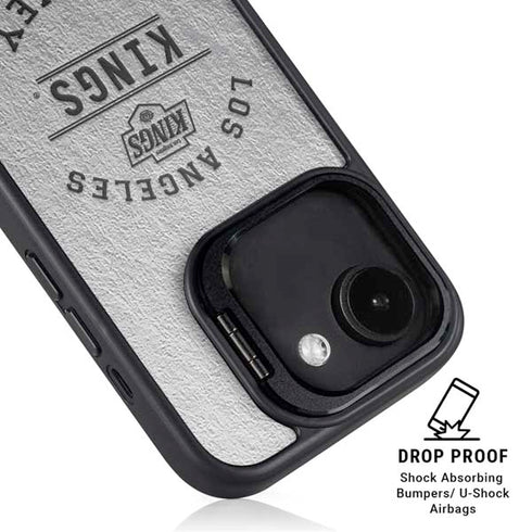NHL Los Angeles Kings Black Text iPhone 16e Kickstand Case