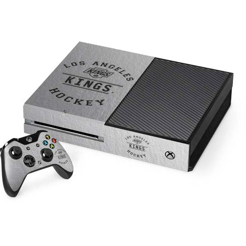 NHL Los Angeles Kings Black Text Xbox One Console and Controller Bundle Skin