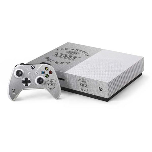 NHL Los Angeles Kings Black Text Xbox One S Console and Controller Bundle Skin
