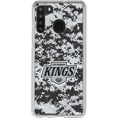 NHL Los Angeles Kings Camo Galaxy A21 Clear Case