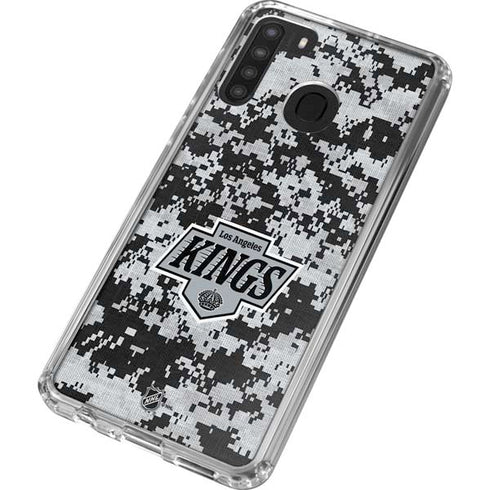 NHL Los Angeles Kings Camo Galaxy A21 Clear Case