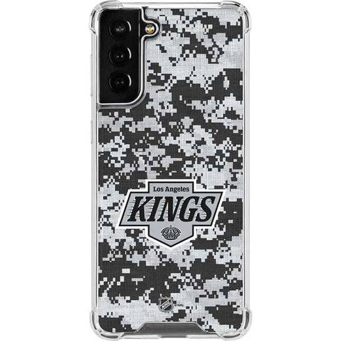 NHL Los Angeles Kings Camo Galaxy S21 FE Clear Case