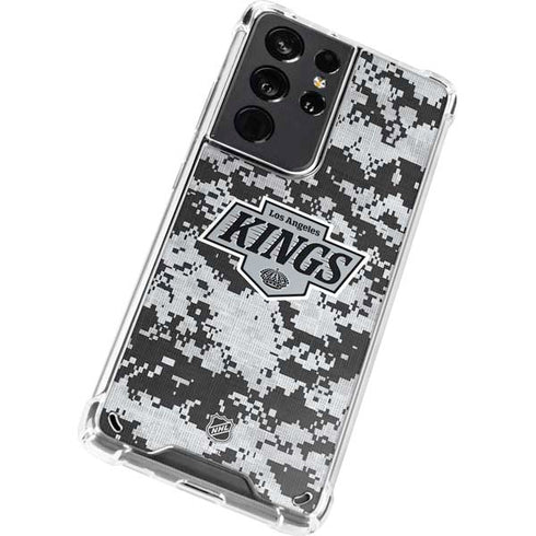 NHL Los Angeles Kings Camo Galaxy S21 Ultra 5G Clear Case