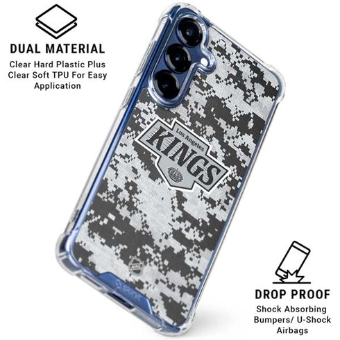 NHL Los Angeles Kings Camo Galaxy S25 Clear Case