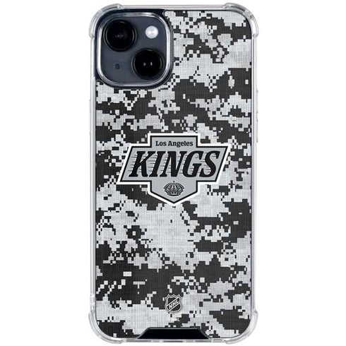NHL Los Angeles Kings Camo iPhone 15 Plus Clear Case