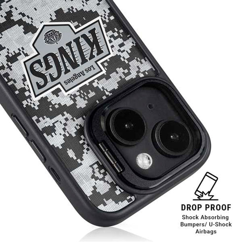NHL Los Angeles Kings Camo iPhone 15 Plus Kickstand Case