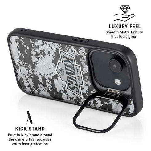 NHL Los Angeles Kings Camo iPhone 16e Kickstand Case