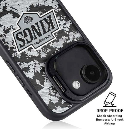 NHL Los Angeles Kings Camo iPhone 16e Kickstand Case