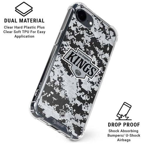 NHL Los Angeles Kings Camo iPhone 16e Clear Case
