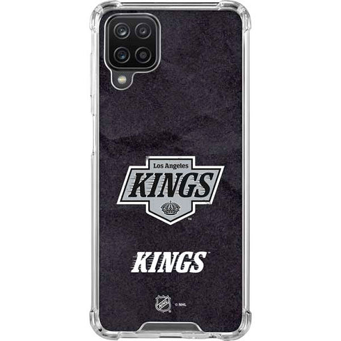 NHL Los Angeles Kings Distressed Galaxy A12 Clear Case