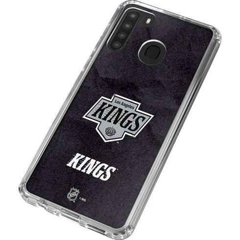 NHL Los Angeles Kings Distressed Galaxy A21 Clear Case