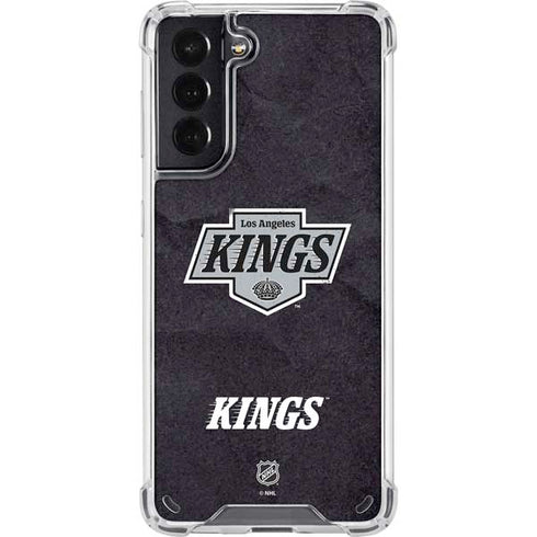 NHL Los Angeles Kings Distressed Galaxy S21 5G Clear Case