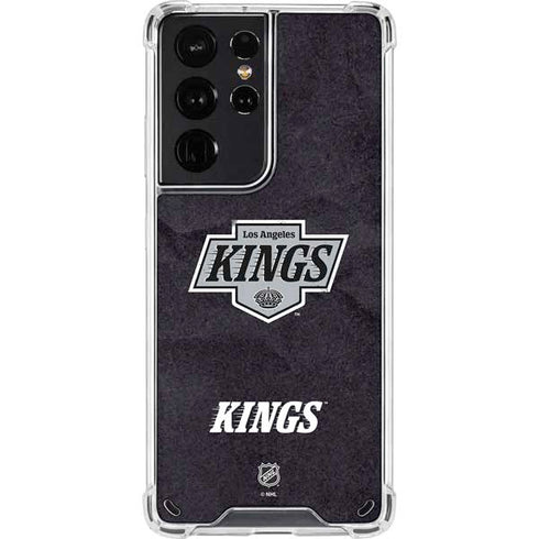 NHL Los Angeles Kings Distressed Galaxy S21 Ultra 5G Clear Case