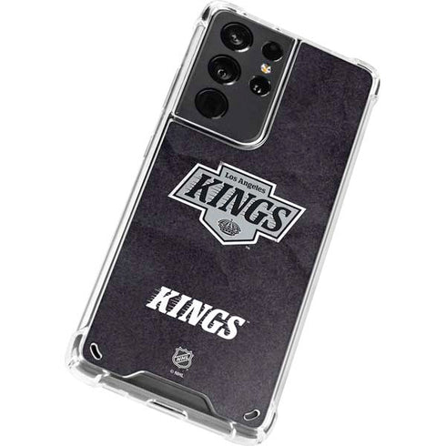 NHL Los Angeles Kings Distressed Galaxy S21 Ultra 5G Clear Case