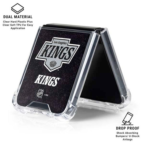 NHL Los Angeles Kings Distressed Galaxy Z Flip6 Clear Case