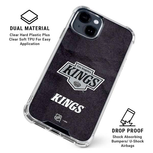 NHL Los Angeles Kings Distressed iPhone 14 Plus Clear Case