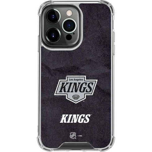 NHL Los Angeles Kings Distressed iPhone 14 Pro Clear Case