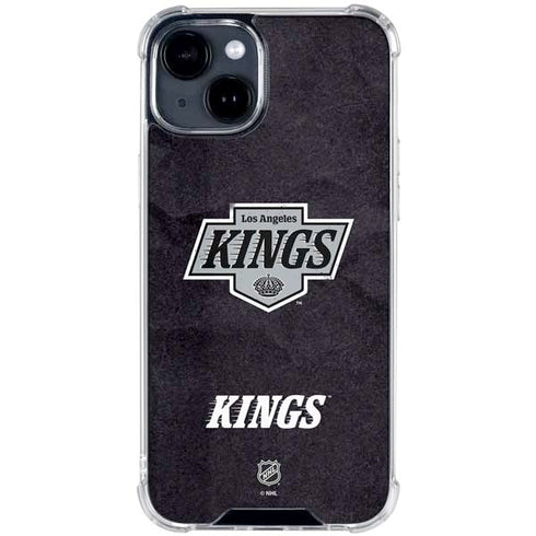 NHL Los Angeles Kings Distressed iPhone 15 Plus Clear Case