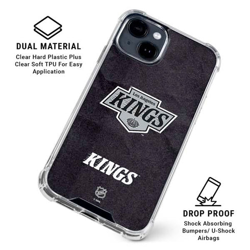 NHL Los Angeles Kings Distressed iPhone 15 Plus Clear Case