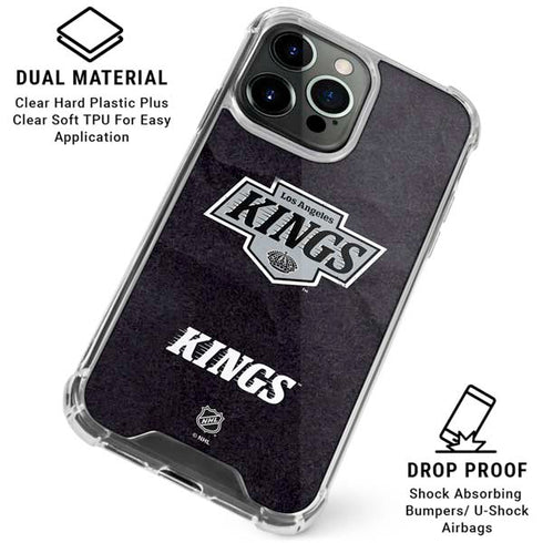 NHL Los Angeles Kings Distressed iPhone 15 Pro Max Clear Case