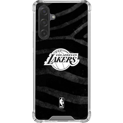 NBA Los Angeles Lakers Black Animal Print Galaxy A17 Clear Case