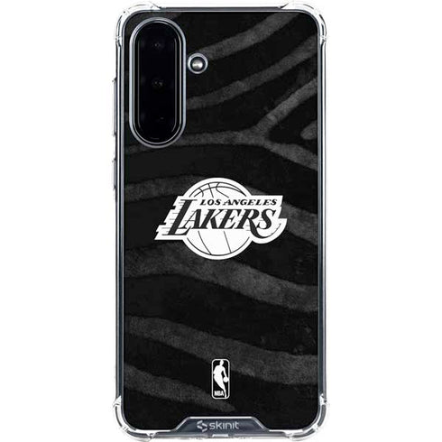 NBA Los Angeles Lakers Black Animal Print Galaxy A36 5G Clear Case