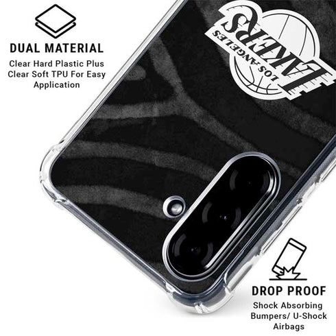 NBA Los Angeles Lakers Black Animal Print Galaxy A36 5G Clear Case
