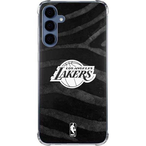 NBA Los Angeles Lakers Black Animal Print Galaxy A55 5G Clear Case