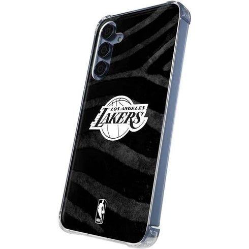 NBA Los Angeles Lakers Black Animal Print Galaxy A55 5G Clear Case