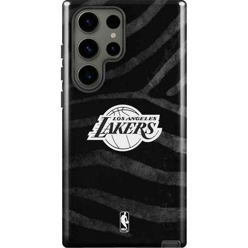 NBA Los Angeles Lakers Black Animal Print Galaxy S23 Ultra Pro Case