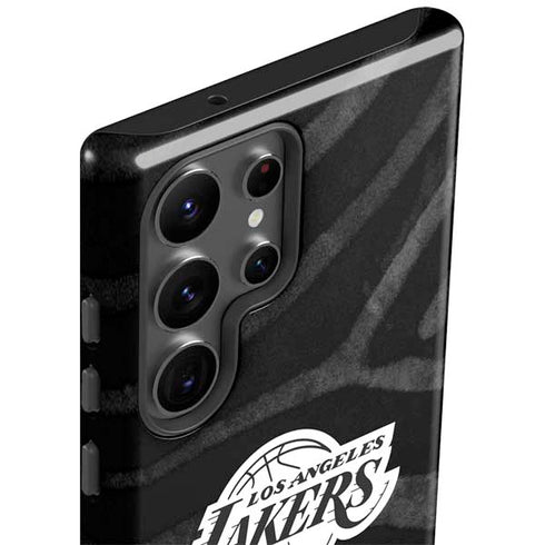 NBA Los Angeles Lakers Black Animal Print Galaxy S23 Ultra Pro Case