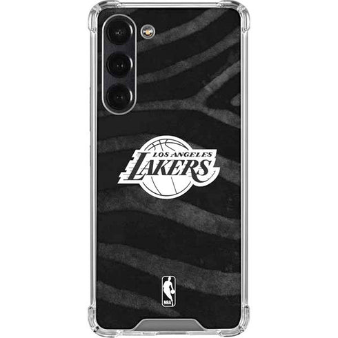 NBA Los Angeles Lakers Black Animal Print Galaxy S24 FE Clear Case