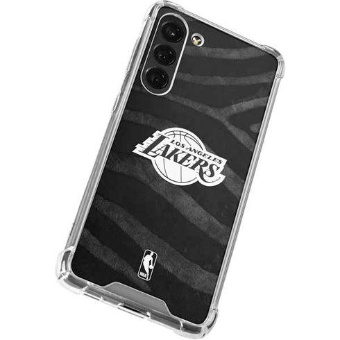 NBA Los Angeles Lakers Black Animal Print Galaxy S24 FE Clear Case