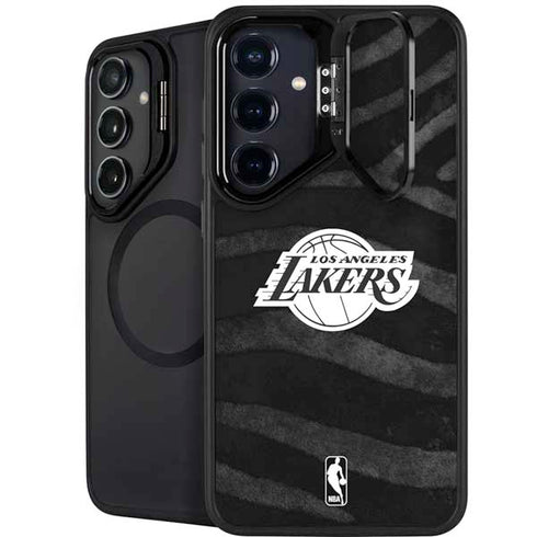 NBA Los Angeles Lakers Black Animal Print Galaxy S24 FE Kickstand Case