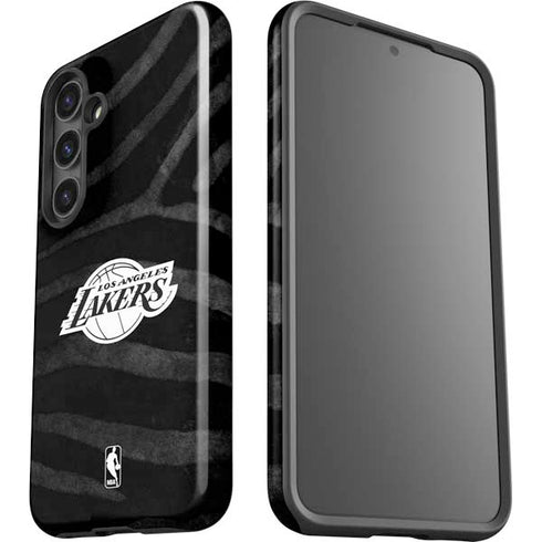 NBA Los Angeles Lakers Black Animal Print Galaxy S25 Impact Case
