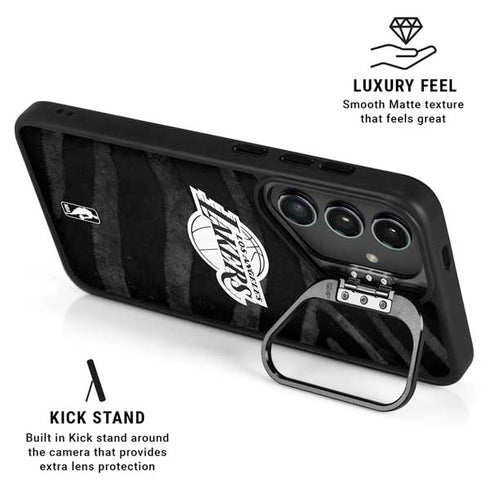 NBA Los Angeles Lakers Black Animal Print Galaxy S25 Kickstand Case