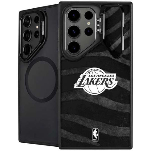 NBA Los Angeles Lakers Black Animal Print Galaxy S24 Ultra Kickstand Case
