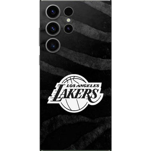 NBA Los Angeles Lakers Black Animal Print Galaxy S24 Ultra Skin
