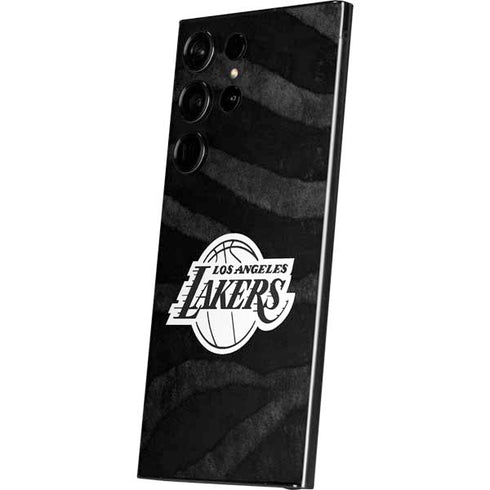 NBA Los Angeles Lakers Black Animal Print Galaxy S24 Ultra Skin
