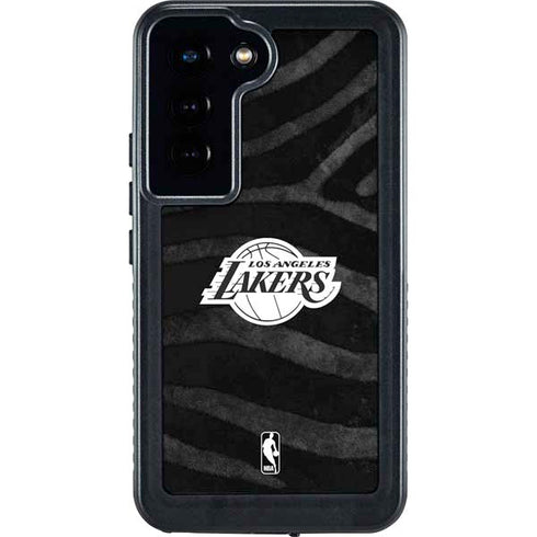 NBA Los Angeles Lakers Black Animal Print Galaxy S24 Waterproof Case