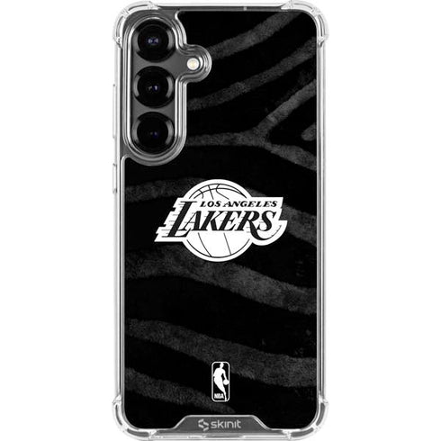 NBA Los Angeles Lakers Black Animal Print Galaxy S26 Clear Case