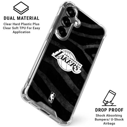 NBA Los Angeles Lakers Black Animal Print Galaxy S26 Clear Case