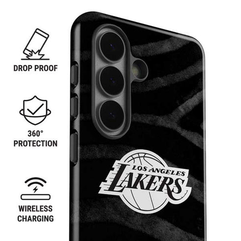 NBA Los Angeles Lakers Black Animal Print Galaxy S26 Impact Case