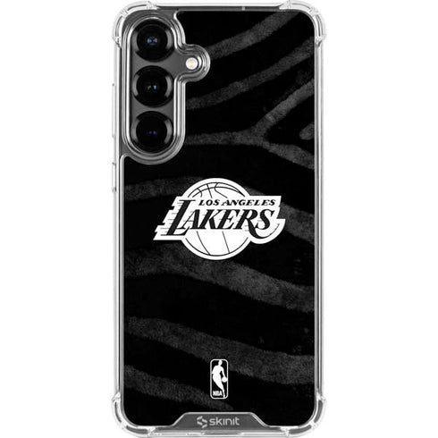 NBA Los Angeles Lakers Black Animal Print Galaxy S26 Plus Clear Case