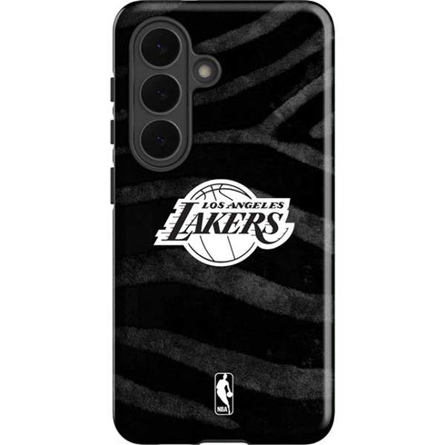 NBA Los Angeles Lakers Black Animal Print Galaxy S26 Plus Impact Case