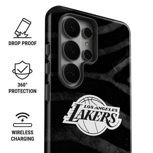 NBA Los Angeles Lakers Black Animal Print Galaxy S26 Ultra Impact Case