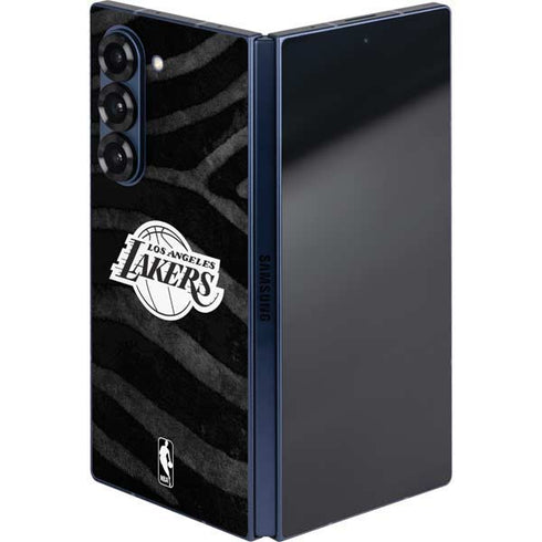 NBA Los Angeles Lakers Black Animal Print Galaxy Z Fold6 Skin