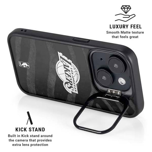 NBA Los Angeles Lakers Black Animal Print iPhone 14 Kickstand Case