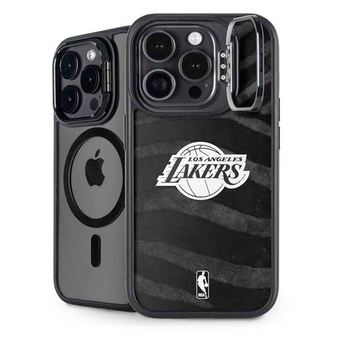 NBA Los Angeles Lakers Black Animal Print iPhone 15 Pro Kickstand Case