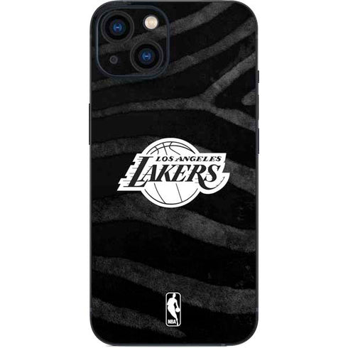 NBA Los Angeles Lakers Black Animal Print iPhone 15 Skin
